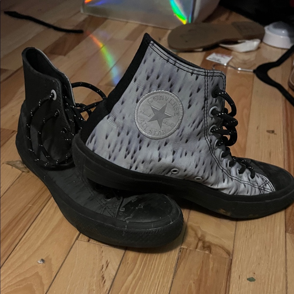 Converse Women's Black and White High-Top Sneakers